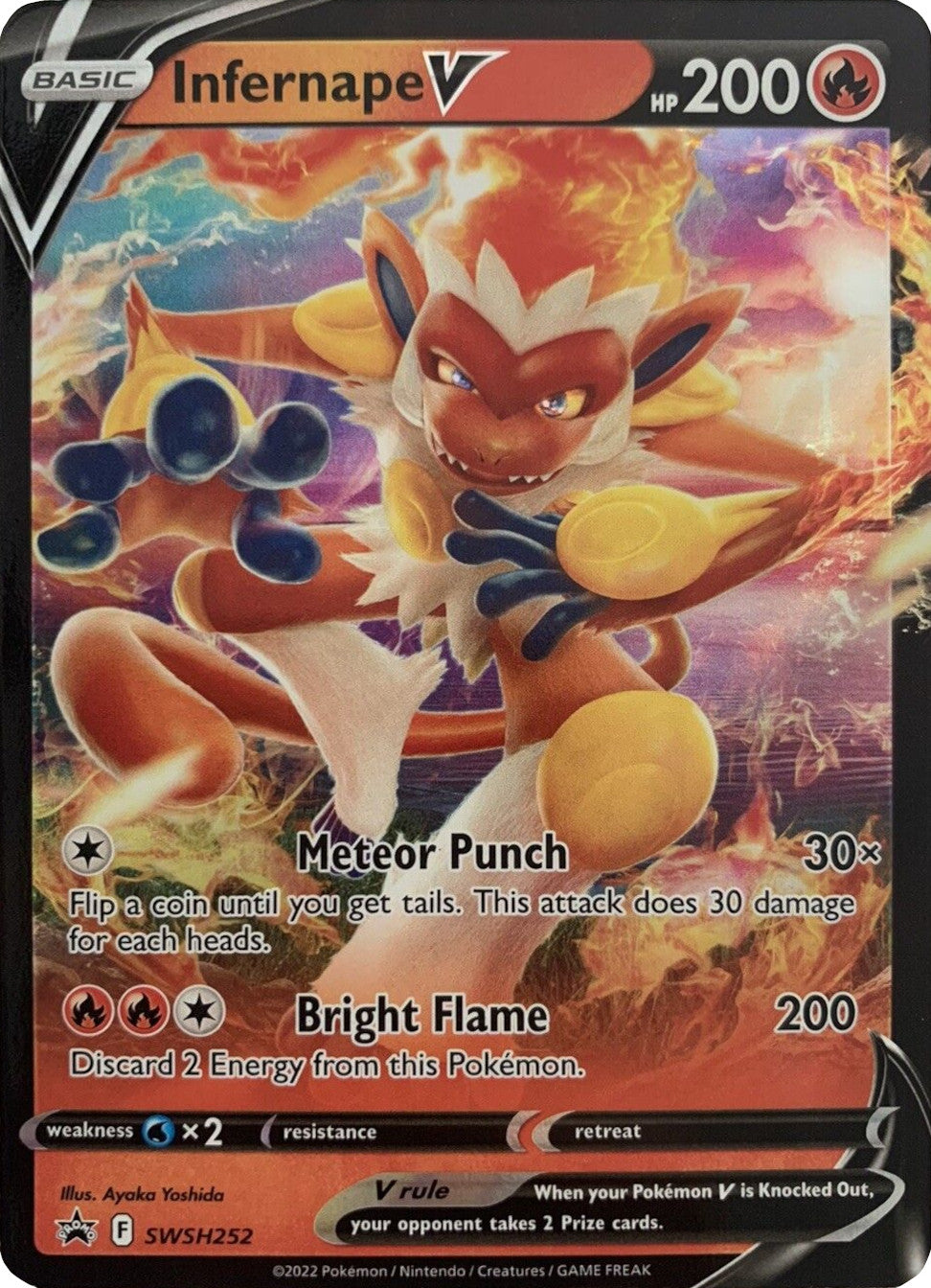 Infernape V (SWSH252) (Jumbo Card) [Sword & Shield: Black Star Promos] | Clutch Gaming