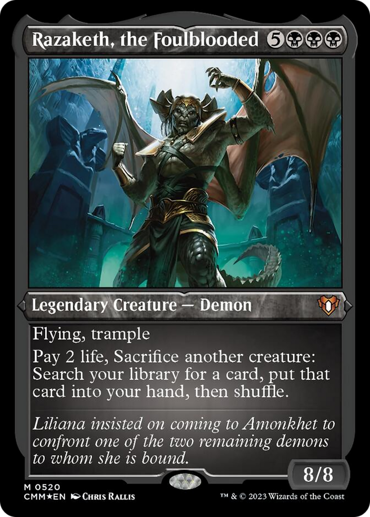 Razaketh, the Foulblooded (Foil Etched) [Commander Masters] | Clutch Gaming