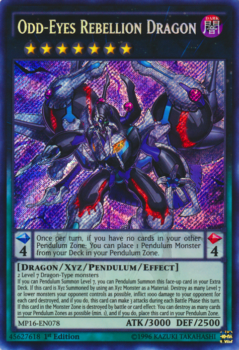 Odd-Eyes Rebellion Dragon [MP16-EN078] Secret Rare | Clutch Gaming