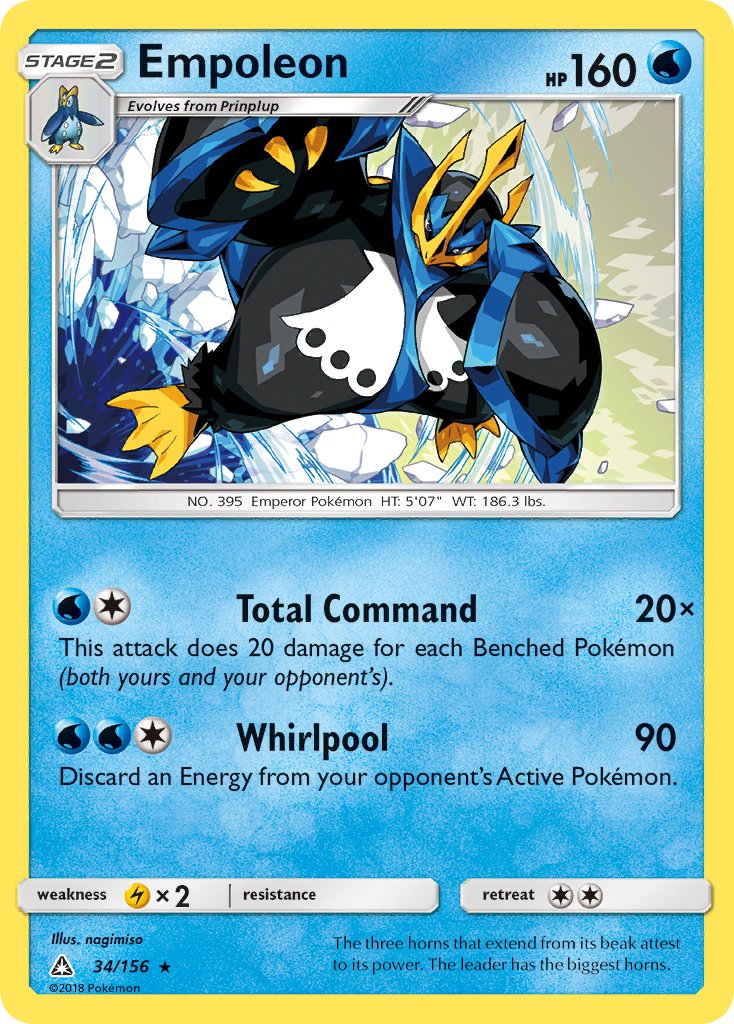 Empoleon (34/156) (Cracked Ice Holo) (Theme Deck Exclusive) [Sun & Moon: Ultra Prism] | Clutch Gaming