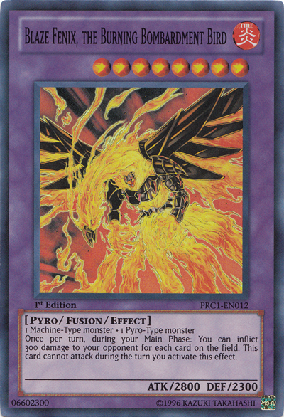 Blaze Fenix, the Burning Bombardment Bird [PRC1-EN012] Super Rare | Clutch Gaming