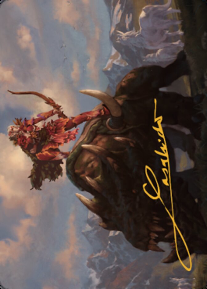 Meria's Outrider Art Card (Gold-Stamped Signature) [Dominaria United Art Series] | Clutch Gaming