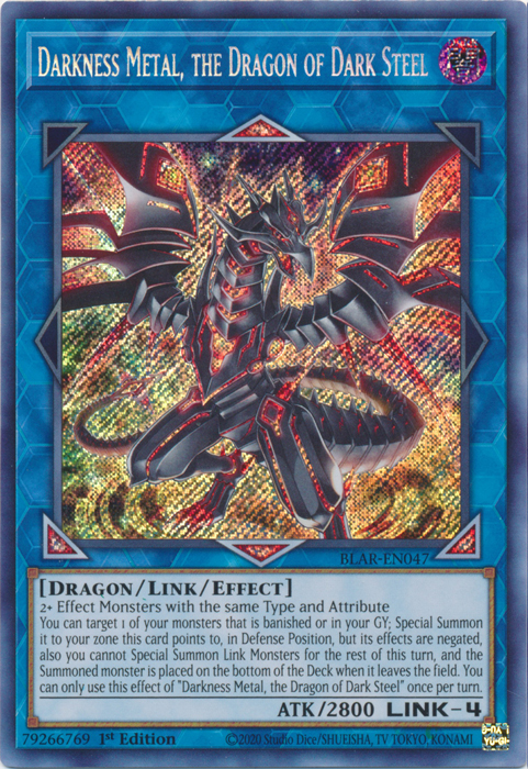 Darkness Metal, the Dragon of Dark Steel [BLAR-EN047] Secret Rare | Clutch Gaming