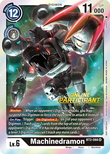 Machinedramon [BT2-066] (Online Participant) [Release Special Booster Ver.1.0 Promos] | Clutch Gaming