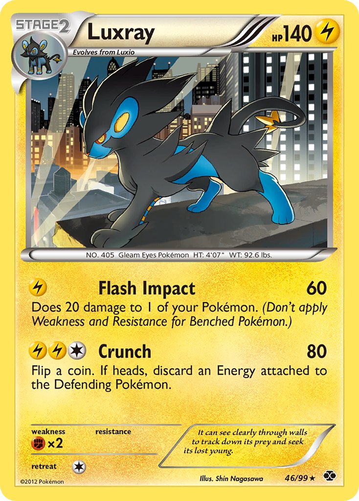 Luxray (46/99) (Cracked Ice Holo) (Blister Exclusive) [Black & White: Next Destinies] | Clutch Gaming