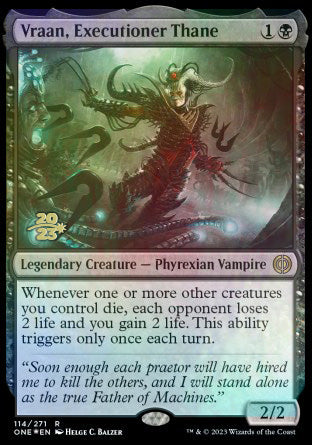 Vraan, Executioner Thane [Phyrexia: All Will Be One Prerelease Promos] | Clutch Gaming