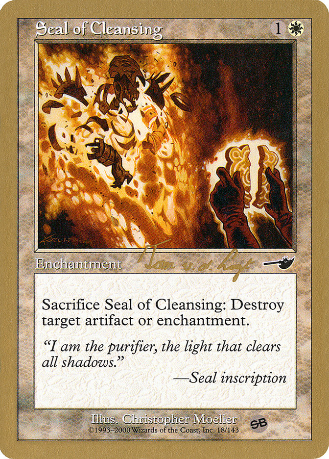 Seal of Cleansing (Tom van de Logt) (SB) [World Championship Decks 2000] | Clutch Gaming