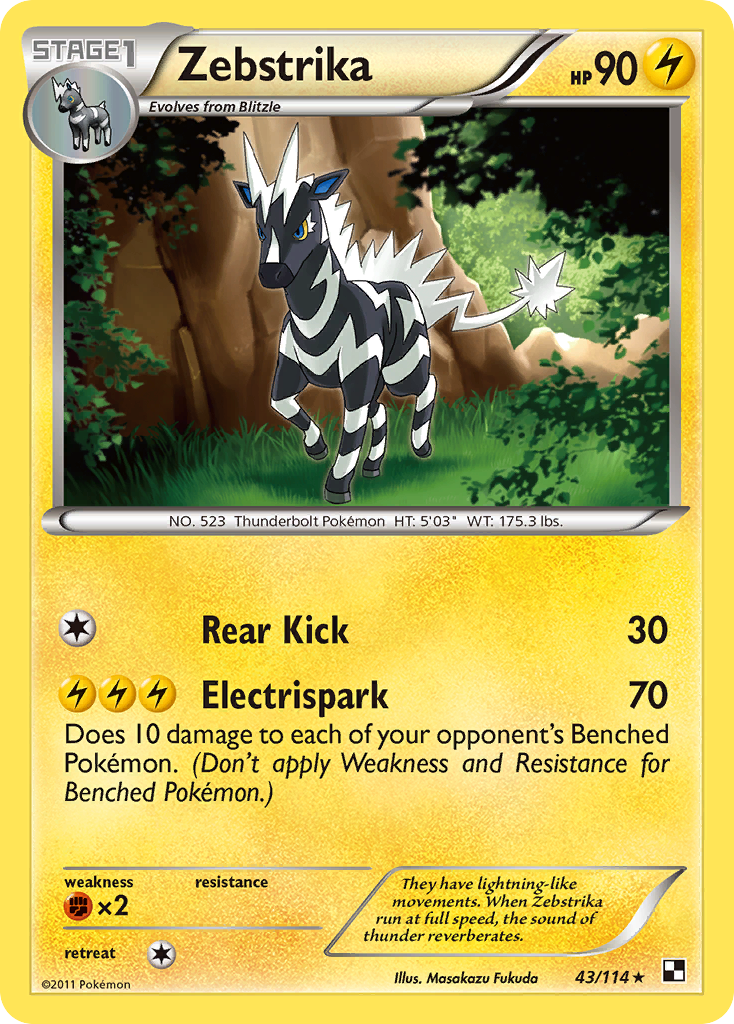 Zebstrika (43/114) [Black & White: Base Set] | Clutch Gaming