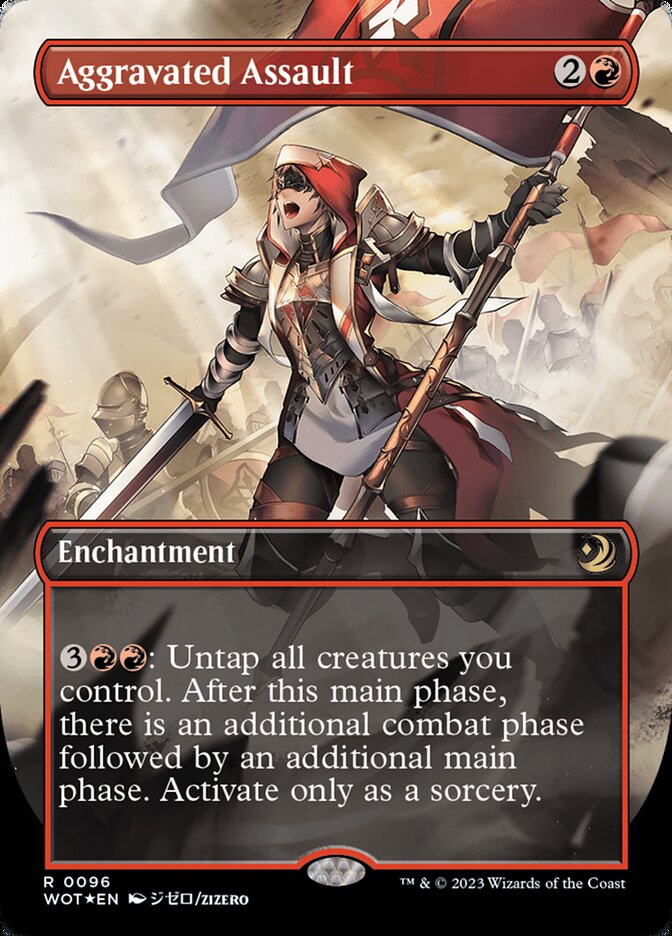 Aggravated Assault (Anime Borderless) (Confetti Foil) [Wilds of Eldraine: Enchanting Tales] | Clutch Gaming