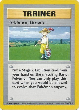 Pokemon Breeder (76/102) [Base Set Shadowless Unlimited] | Clutch Gaming