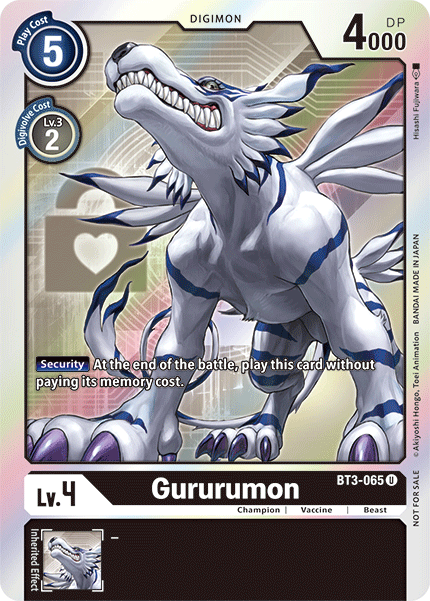 Gururumon [BT3-065] (Buy-A-Box Promo) [Release Special Booster Ver.1.5 Promos] | Clutch Gaming