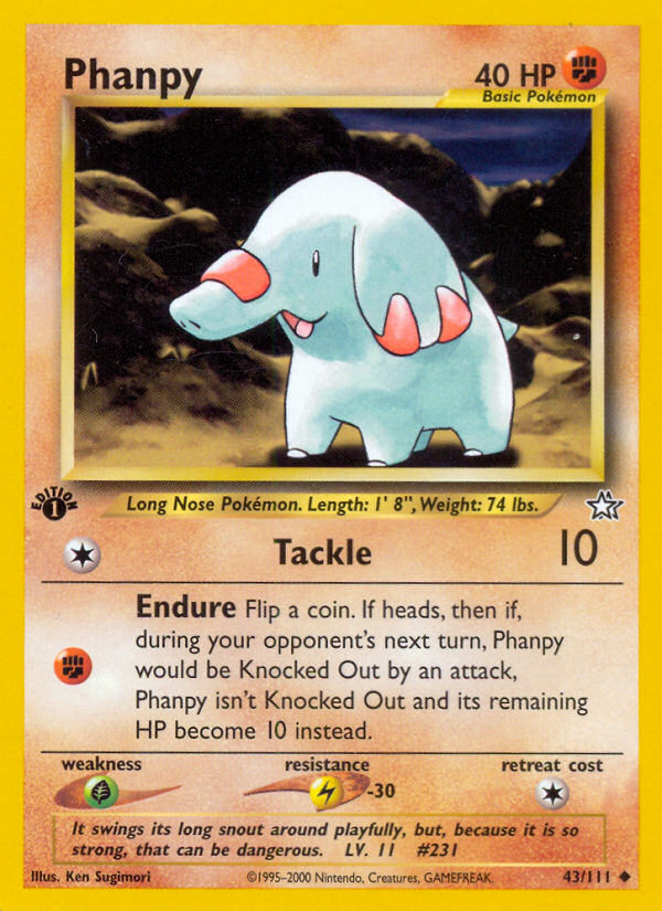 Phanpy (43/111) [Neo Genesis 1st Edition] | Clutch Gaming