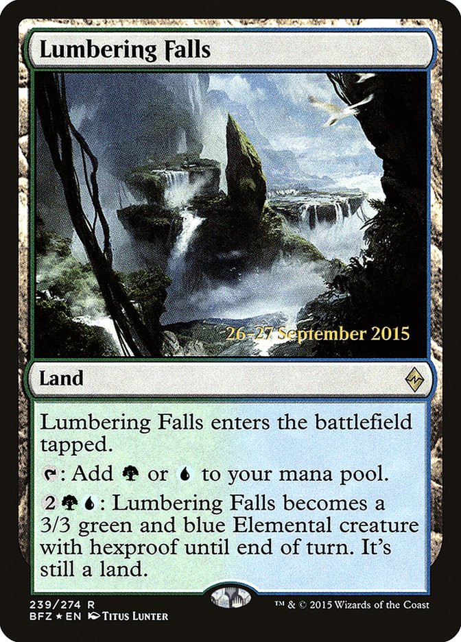 Lumbering Falls [Battle for Zendikar Prerelease Promos] | Clutch Gaming