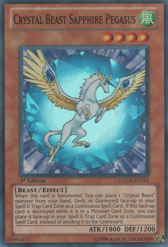 Crystal Beast Sapphire Pegasus [LCGX-EN161] Super Rare | Clutch Gaming