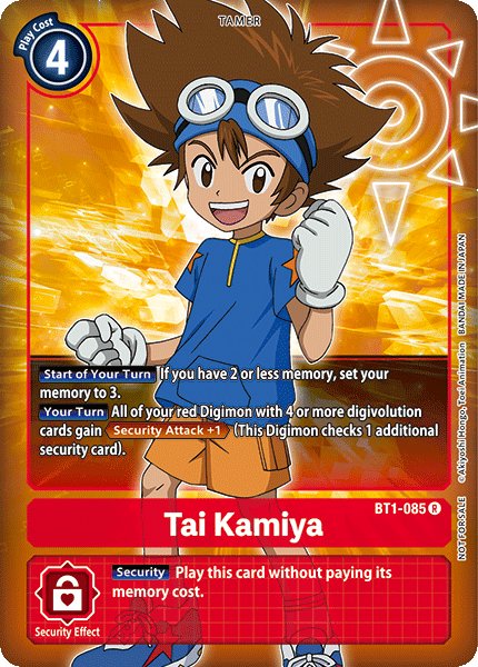 Tai Kamiya [BT1-085] (Buy-A-Box Promo) [Release Special Booster Ver.1.0 Promos] | Clutch Gaming