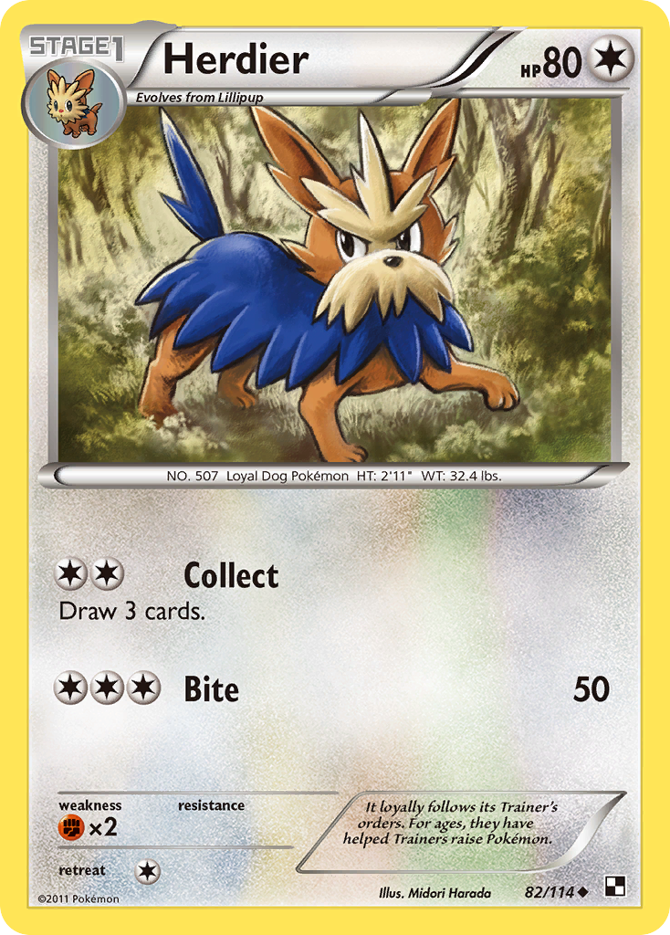 Herdier (82/114) [Black & White: Base Set] | Clutch Gaming