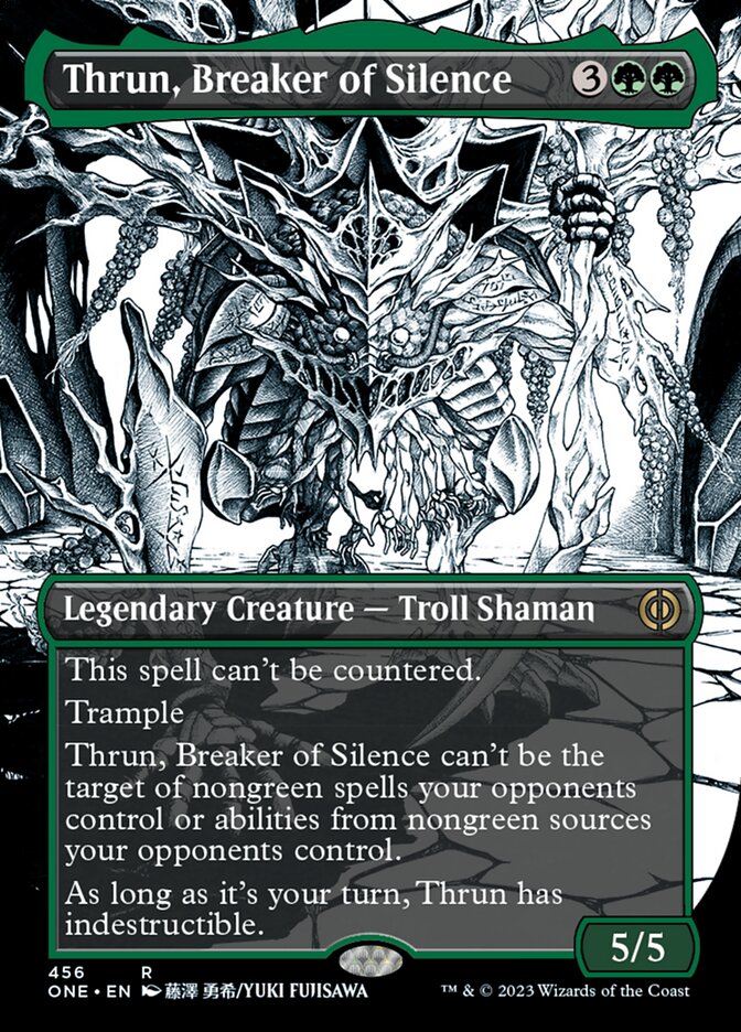 Thrun, Breaker of Silence (Borderless Manga Step-and-Compleat Foil) [Phyrexia: All Will Be One] | Clutch Gaming