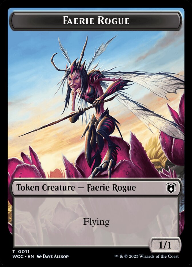 Faerie Rogue // Faerie (0011) Double-Sided Token [Wilds of Eldraine Commander Tokens] | Clutch Gaming