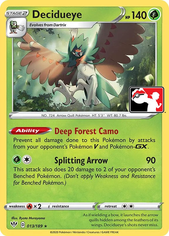 Decidueye (013/189) [Prize Pack Series One] | Clutch Gaming