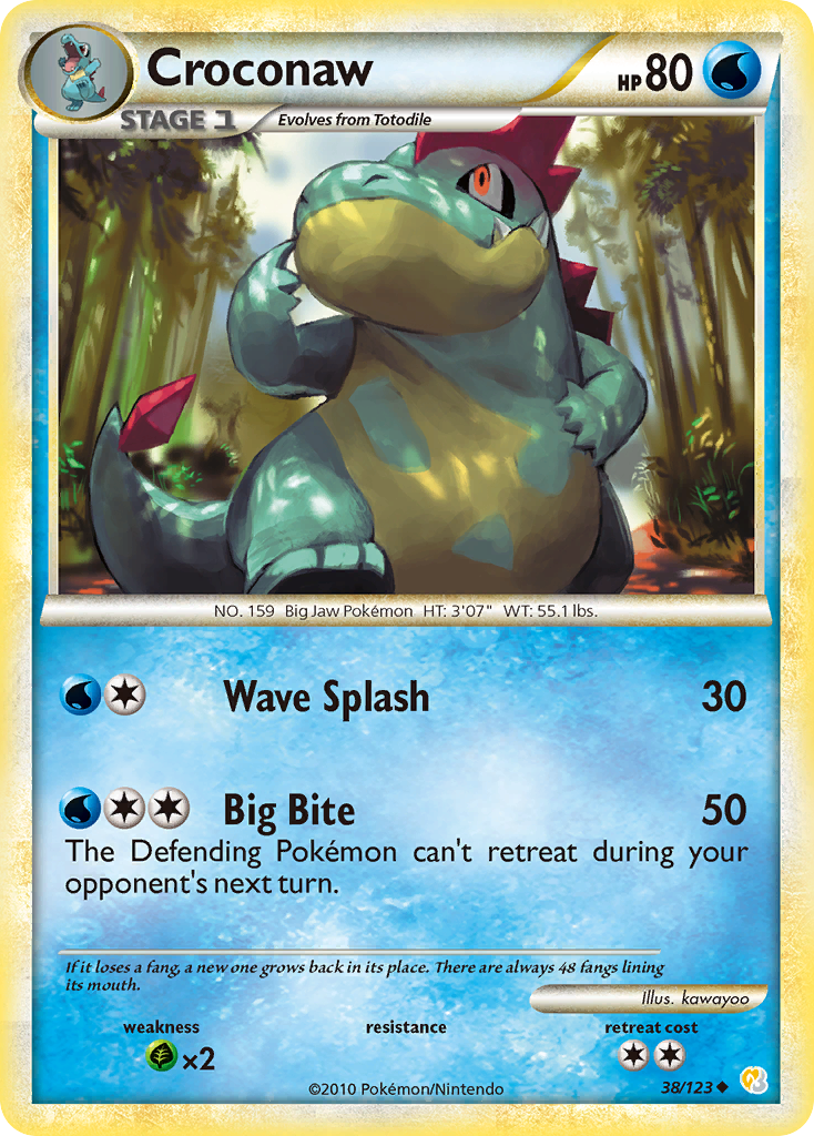 Croconaw (38/123) [HeartGold & SoulSilver: Base Set] | Clutch Gaming