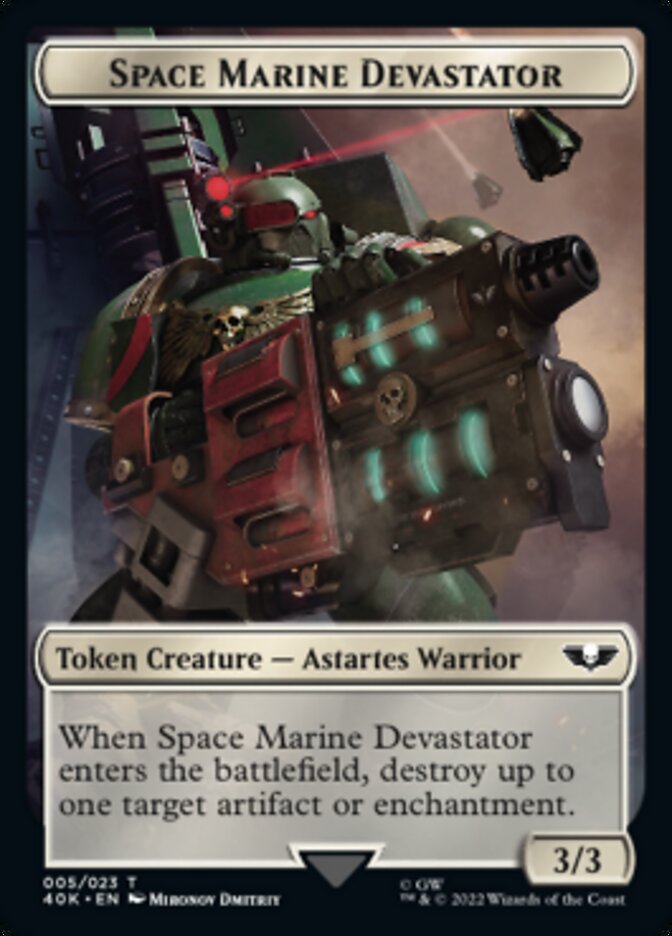 Soldier (002) // Space Marine Devastator Double-Sided Token [Warhammer 40,000 Tokens] | Clutch Gaming