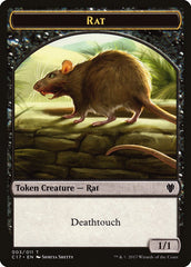 Cat Warrior (008) // Rat (003) Double-Sided Token [Commander 2017 Tokens] | Clutch Gaming