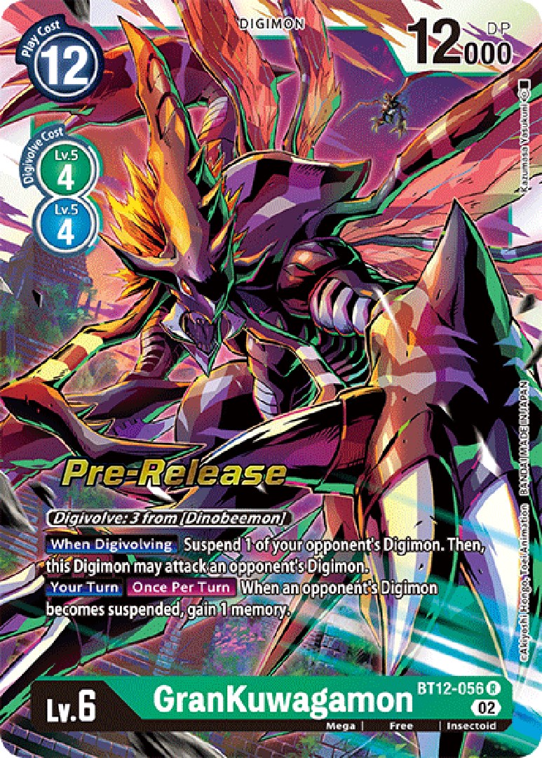 GranKuwagamon [BT12-056] [Across Time Pre-Release Cards] | Clutch Gaming