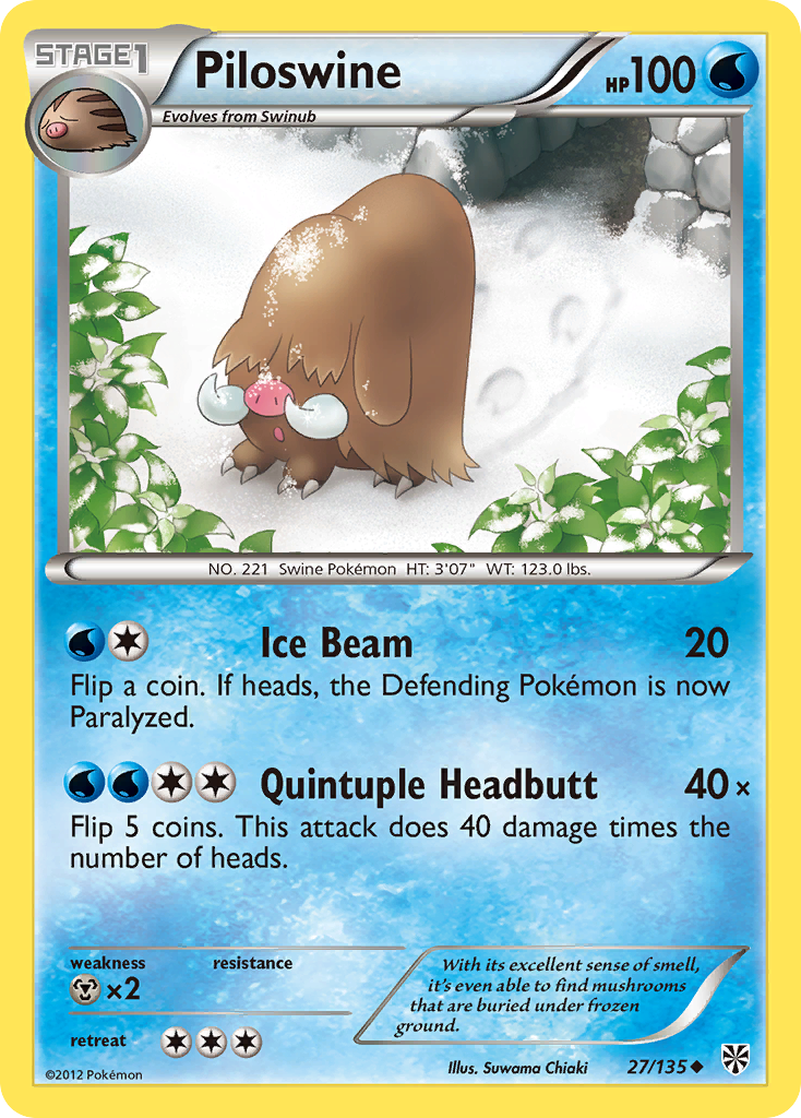 Piloswine (27/135) [Black & White: Plasma Storm] | Clutch Gaming