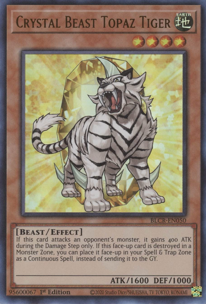 Crystal Beast Topaz Tiger [BLCR-EN050] Ultra Rare | Clutch Gaming