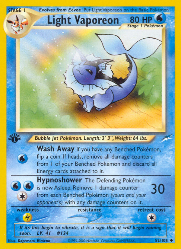 Light Vaporeon (52/105) [Neo Destiny 1st Edition] | Clutch Gaming