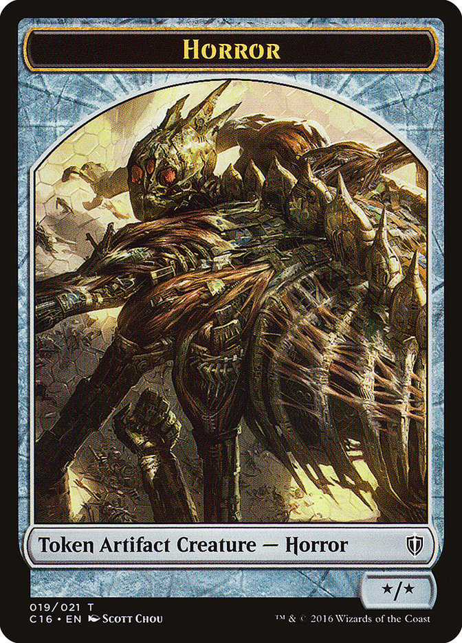 Horror // Thopter Double-Sided Token [Commander 2016 Tokens] | Clutch Gaming