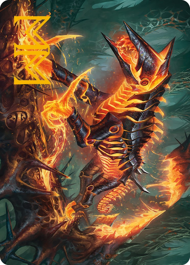 Kuldotha Cackler Art Card (Gold-Stamped Signature) [Phyrexia: All Will Be One Art Series] | Clutch Gaming