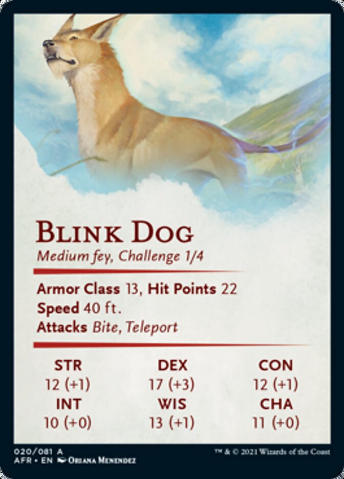 Blink Dog Art Card [Dungeons & Dragons: Adventures in the Forgotten Realms Art Series] | Clutch Gaming