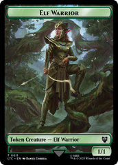 Elf Warrior // Treasure Double Sided Token [The Lord of the Rings: Tales of Middle-Earth Commander Tokens] | Clutch Gaming