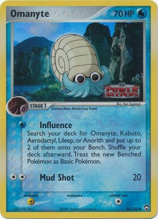 Omanyte (56/108) (Stamped) [EX: Power Keepers] | Clutch Gaming