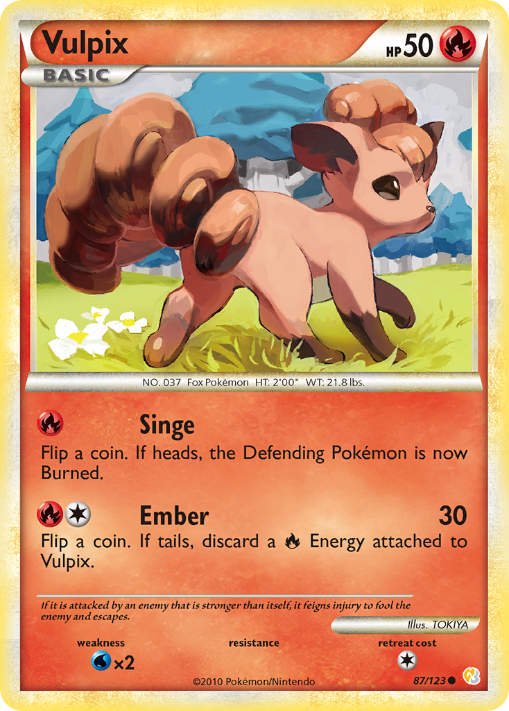 Vulpix (87/123) [HeartGold & SoulSilver: Base Set] | Clutch Gaming