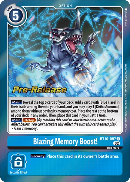 Blazing Memory Boost! [BT10-097] [Xros Encounter Pre-Release Cards] | Clutch Gaming