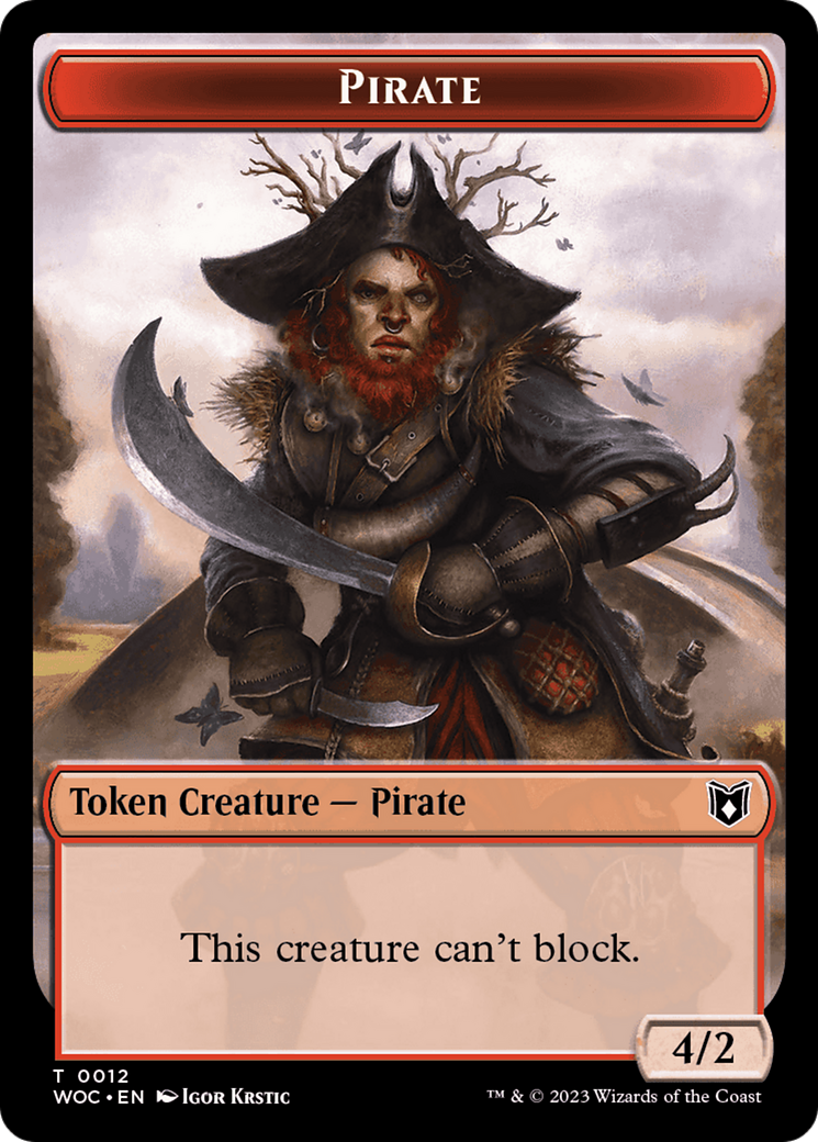 Pirate // Human Soldier Double-Sided Token [Wilds of Eldraine Commander Tokens] | Clutch Gaming