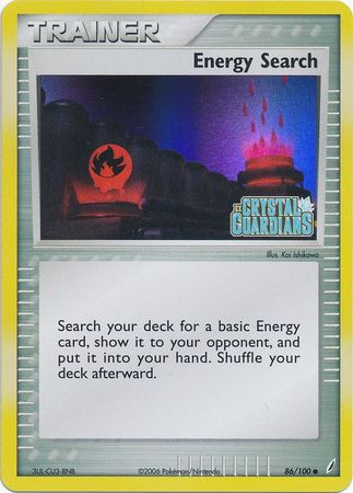 Energy Search (86/100) (Stamped) [EX: Crystal Guardians] | Clutch Gaming