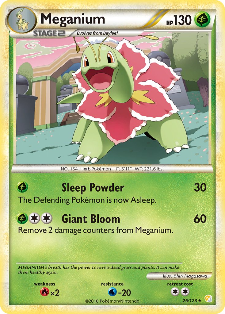 Meganium (26/123) (Theme Deck Exclusive) [HeartGold & SoulSilver: Base Set] | Clutch Gaming