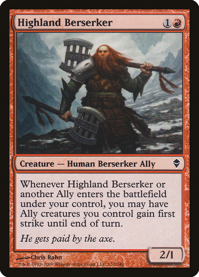 Highland Berserker [Zendikar] | Clutch Gaming