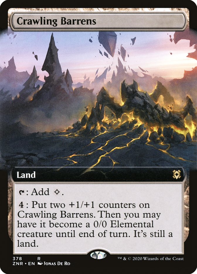 Crawling Barrens (Extended Art) [Zendikar Rising] | Clutch Gaming