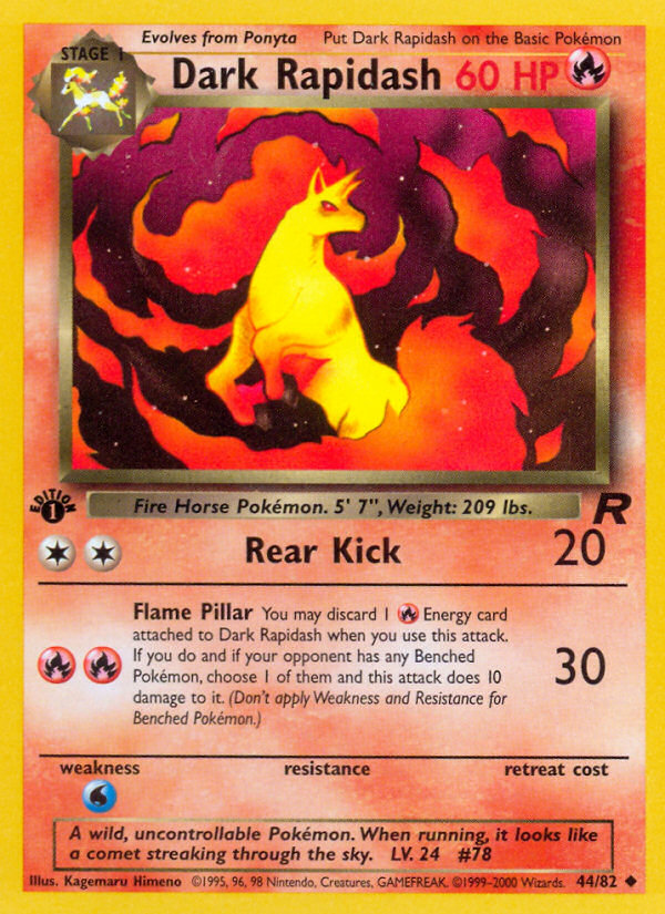 Dark Rapidash (44/82) [Team Rocket 1st Edition] | Clutch Gaming