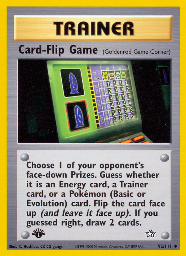 Card-Flip Game (92/111) [Neo Genesis 1st Edition] | Clutch Gaming