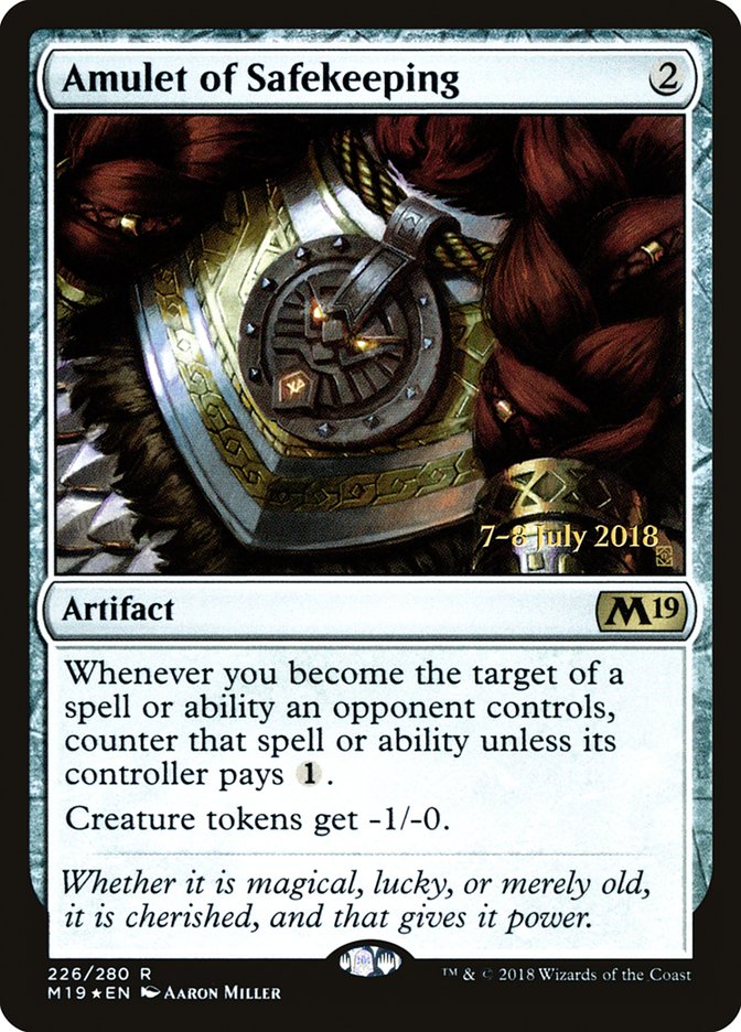 Amulet of Safekeeping [Core Set 2019 Prerelease Promos] | Clutch Gaming