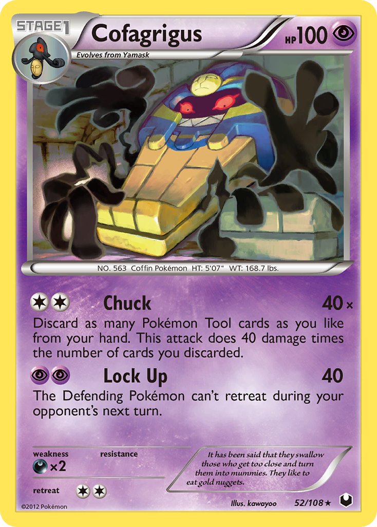 Cofagrigus (52/108) (Cracked Ice Holo) (Theme Deck Exclusive) [Black & White: Dark Explorers] | Clutch Gaming