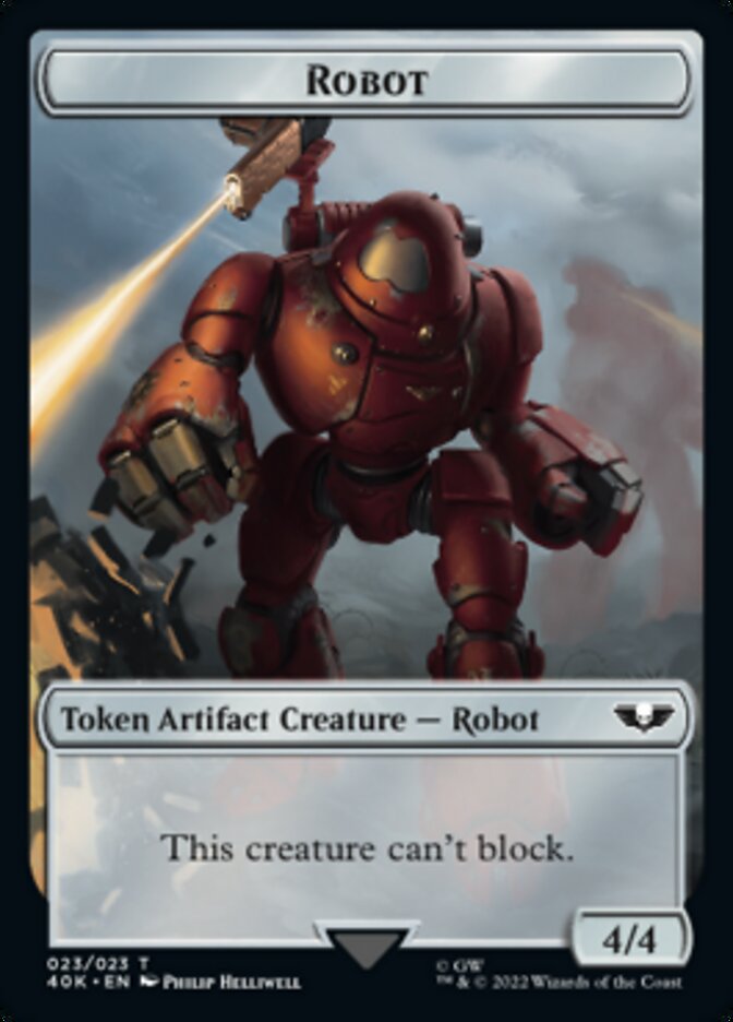 Astartes Warrior // Robot Double-Sided Token (Surge Foil) [Warhammer 40,000 Tokens] | Clutch Gaming