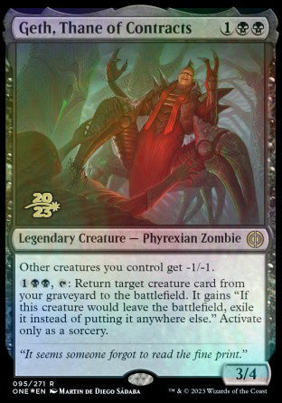 Geth, Thane of Contracts [Phyrexia: All Will Be One Prerelease Promos] | Clutch Gaming