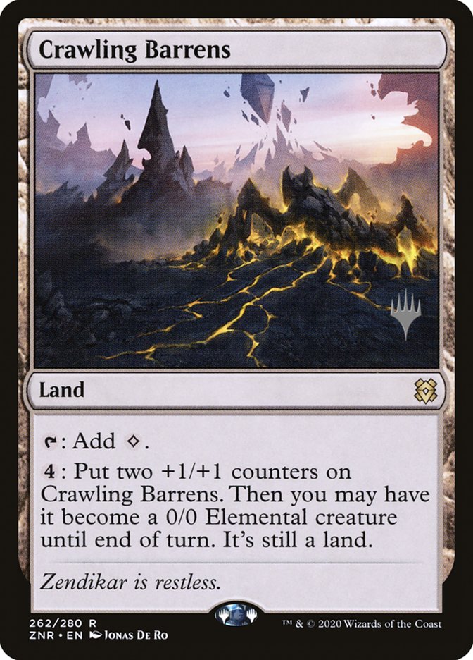 Crawling Barrens (Promo Pack) [Zendikar Rising Promos] | Clutch Gaming