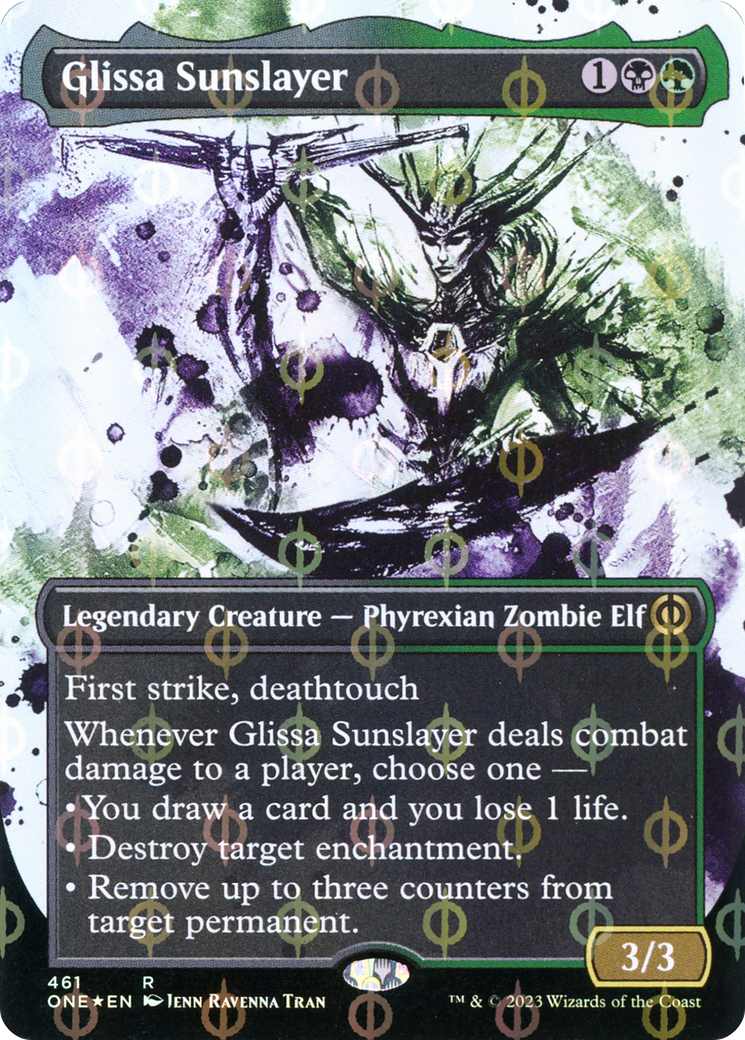 Glissa Sunslayer (Borderless Ichor Step-and-Compleat Foil) [Phyrexia: All Will Be One] | Clutch Gaming